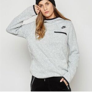 Nike Summit tech fleece women's gray pullover hooded sweatshirt size medium